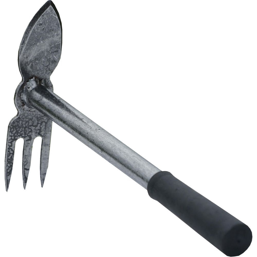 5.9 in. L Handle 13.6 in. L 3 Tine Hand Cultivator with Heart Shaped Hoe - Hercitys