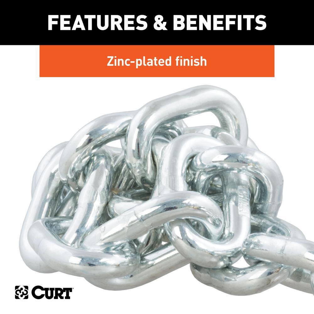 35″ Safety Chain with 1 Clevis Hook (16,200 lbs., Yellow Zinc) - Hercitys