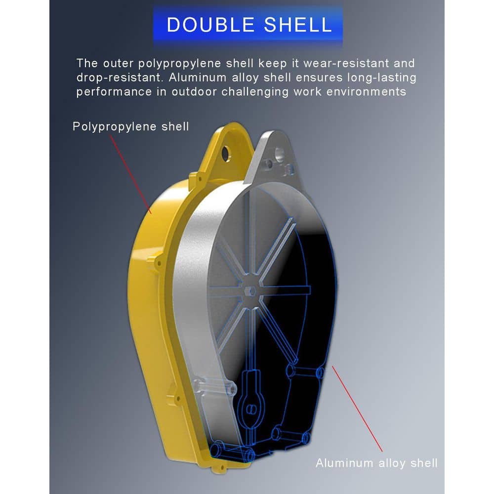 23 ft. Self Retracting Lifeline with Dual Alloy Steel Hook Heavy Duty Steel Wire Rope Quick Brake Fall Protection - Hercitys