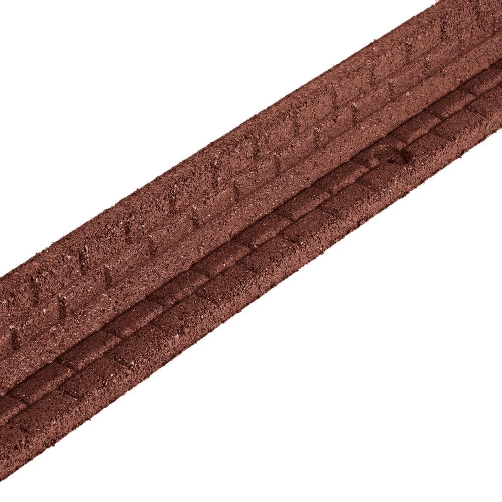 48 in. x 3 in. x 3 in. Black Brickface Rubber Landscape Edging - Hercitys