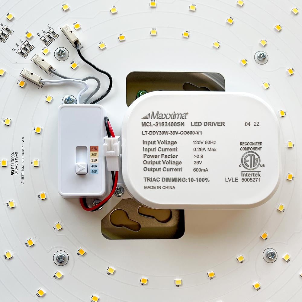 18 in. Satin Nickel Selectable LED Ceiling Flush Mount Fixture, 5 CCT 2700K-5000K, 2000 Lumens, Dimmable - Hercitys