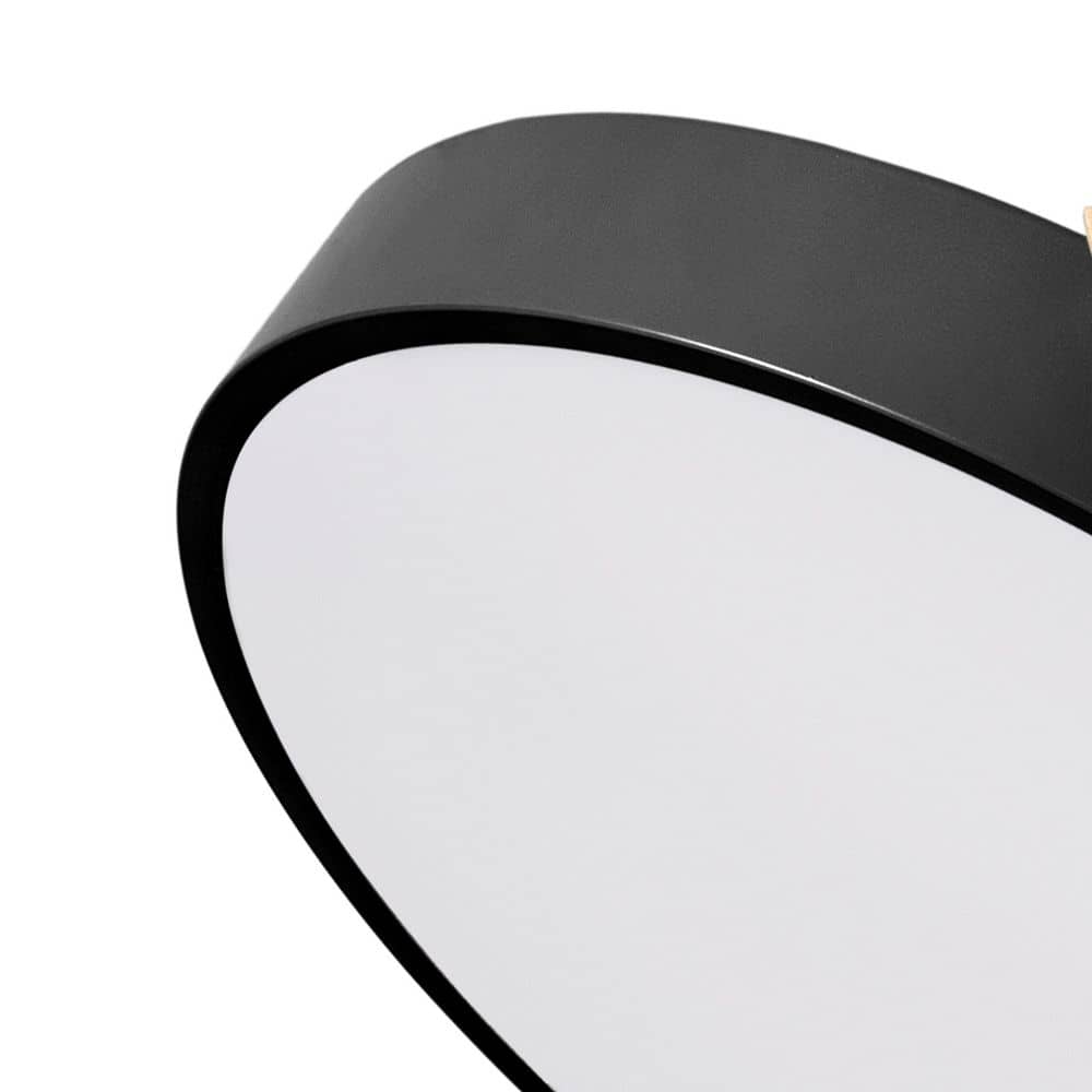 15.74 in. 6000K Classic Black LED Flush Mount Light with Black PS Shade 36-Watt Close to Ceiling Light - Hercitys