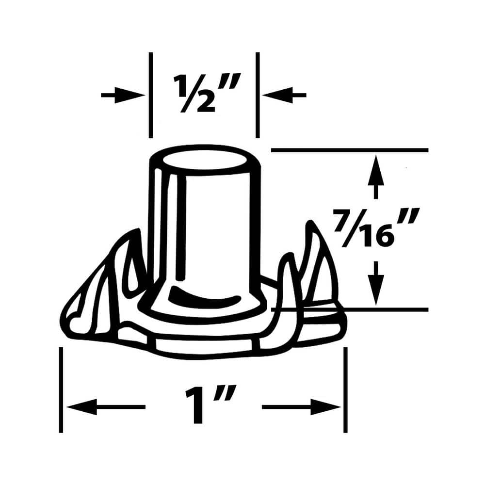 (100-Pack) Titan Nickel-White Hex Base 3/8-16 Thread x 1 in. L Stem Furniture Replacement Leveler with Insert Pro Pack - Hercitys
