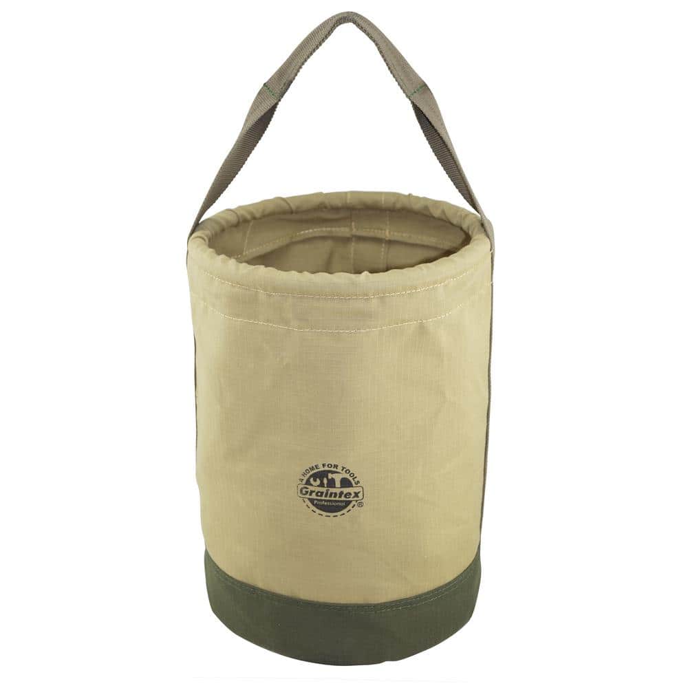12 in. 1-Pocket Utility Tool Bucket in Khaki Green - Hercitys