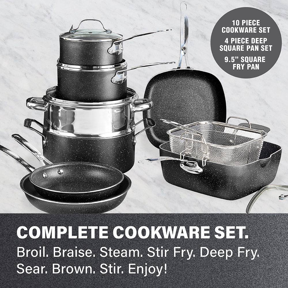 20-Piece Aluminum Ultra-Durable Non-Stick Diamond Infused Cookware and Bakeware Set - Hercitys