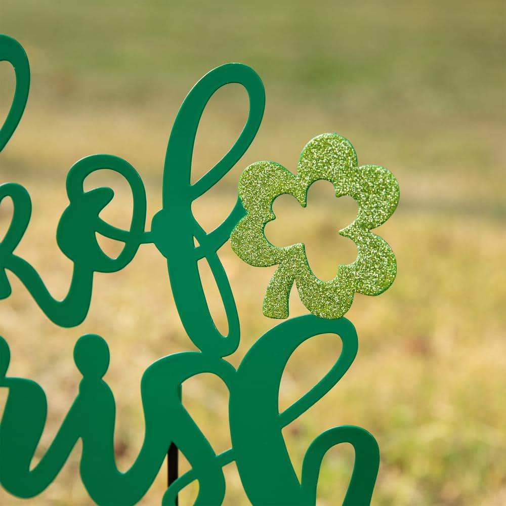 26 in. H Set of 3 St. Patrick’s Metal Leprechaun and LUCK OF THE IRISH Yard Stake - Hercitys