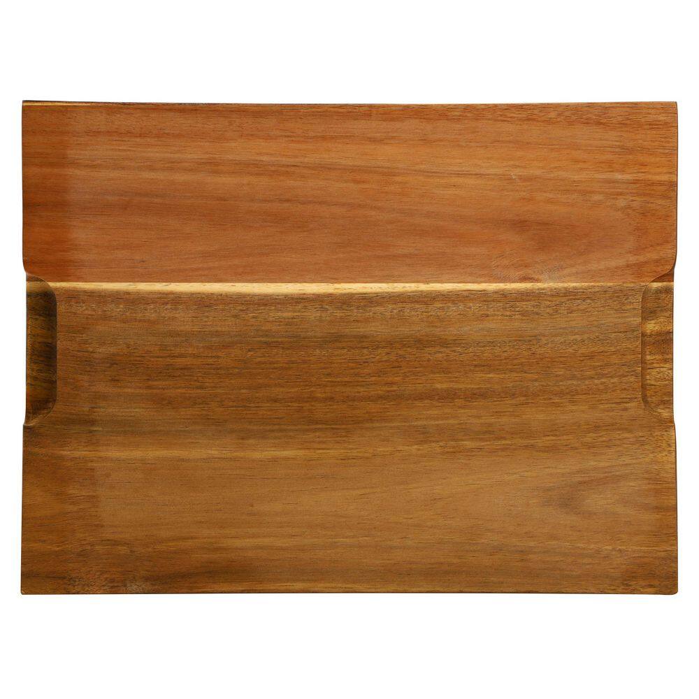 15.5 x 12 Inch Acacia Wood 1.5 Inch Thick Carving and Cutting Board with Juice Groove - Hercitys