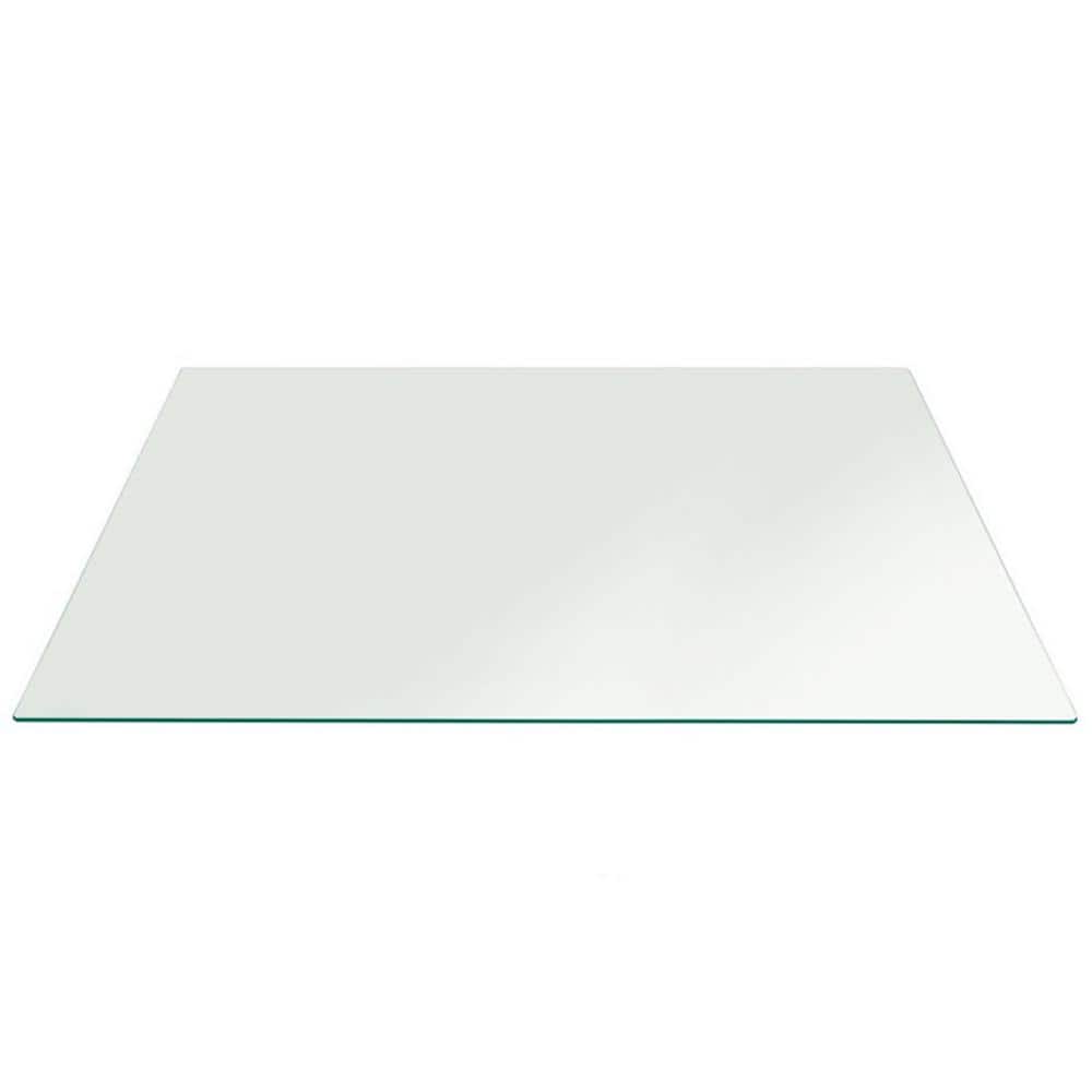 24 in. x 48 in. Clear Rectangle Glass Table Top, 1/4 in. Thick Flat Edge Polished Tempered Eased Corners - Hercitys