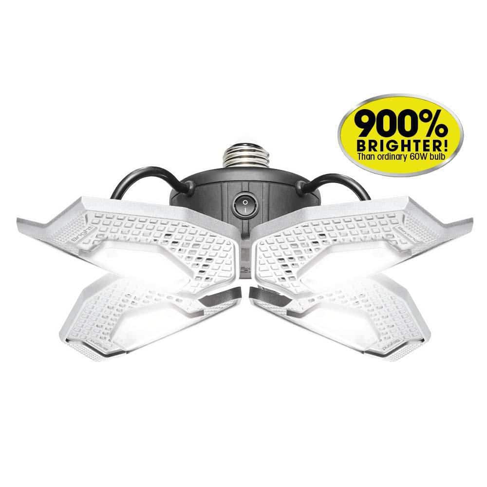 16 in. Black Single Pole 7500 Lumens 4 Panel LED Flush Mount Garage Light - Hercitys