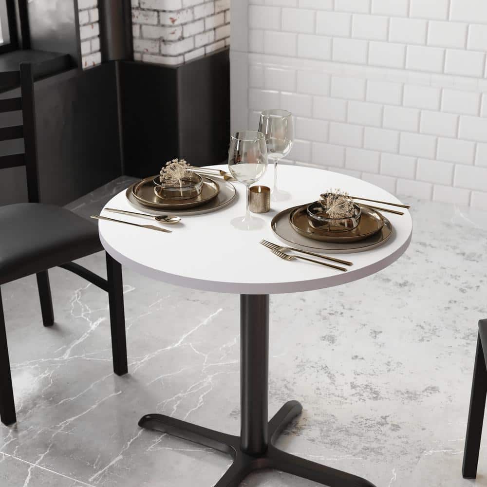 30 in. White/Gray Round Table Top Only - Hercitys