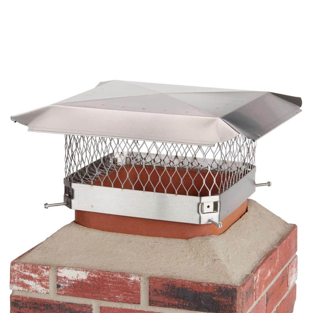 13 in. x 13 in. Bolt-On Single Flue Chimney Cap in Stainless Steel - Hercitys