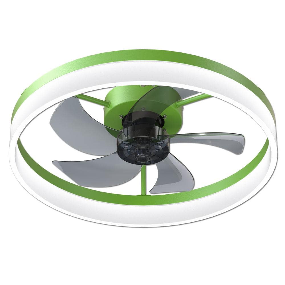 19.7 in. Embedded Installation of Thin Modern Indoor Green Ceiling Fans with Remote Control and Dimmable LED - Hercitys