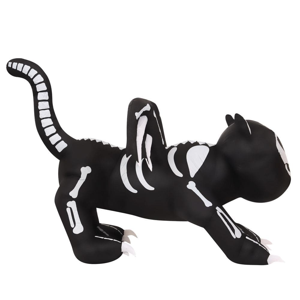 5.9 ft. Long Inflatable Pre-Lit Skeleton Cat - Hercitys