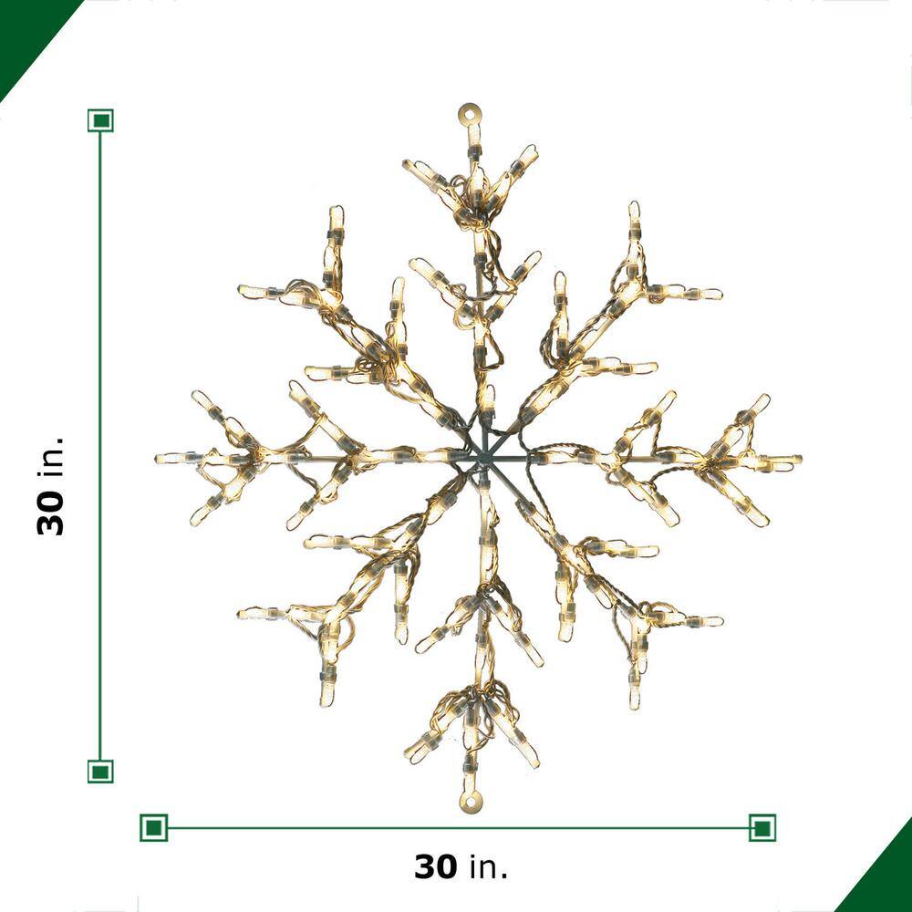2.5 ft. 100-Light LED Warm White Snowflake Novelty Light - Hercitys