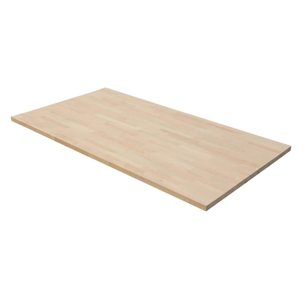 4 ft. L x 25 in. D Unfinished Birch Solid Wood Butcher Block Countertop With Square Edge - Hercitys