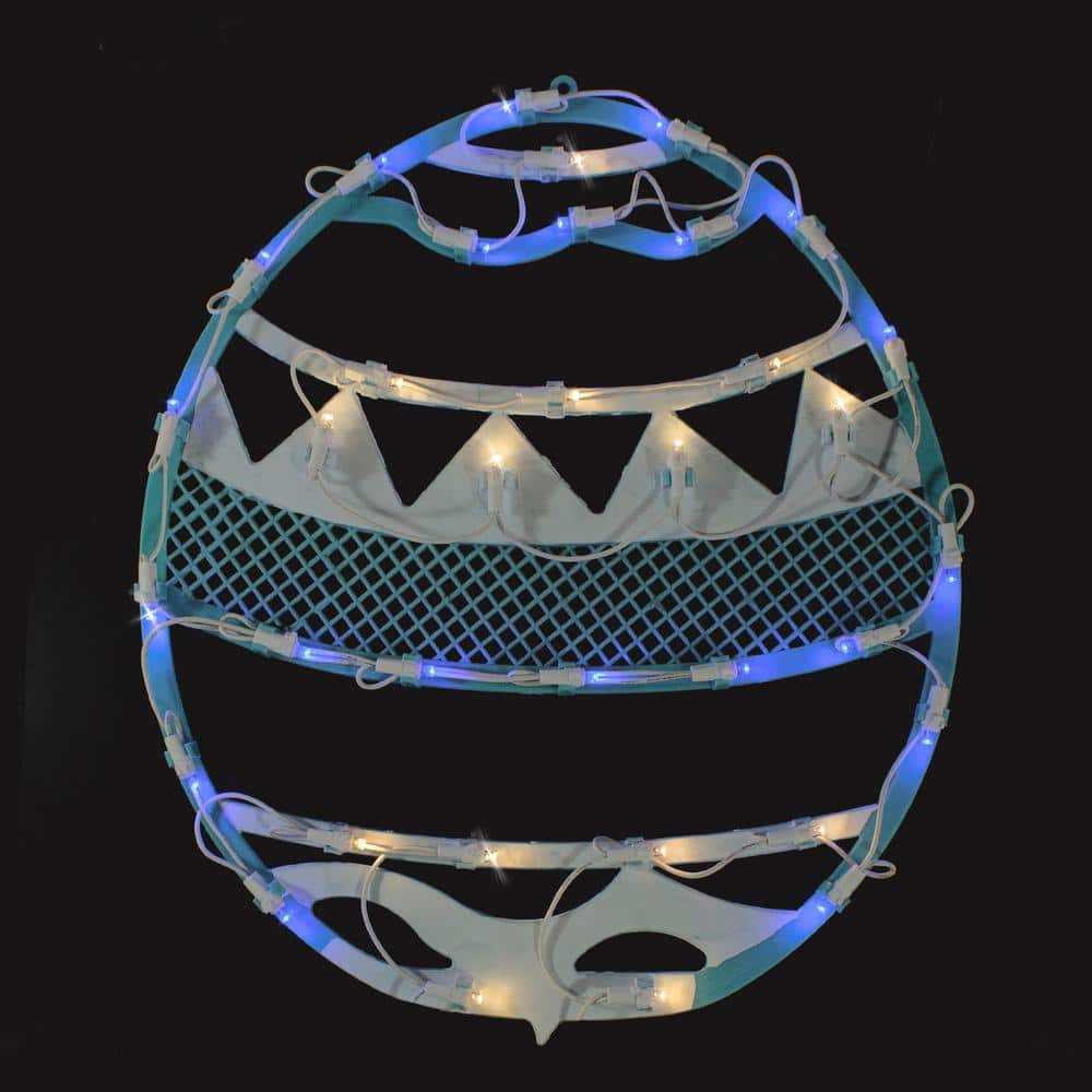 17 in. LED Lighted Blue Easter Egg Spring Window Silhouette Decoration - Hercitys