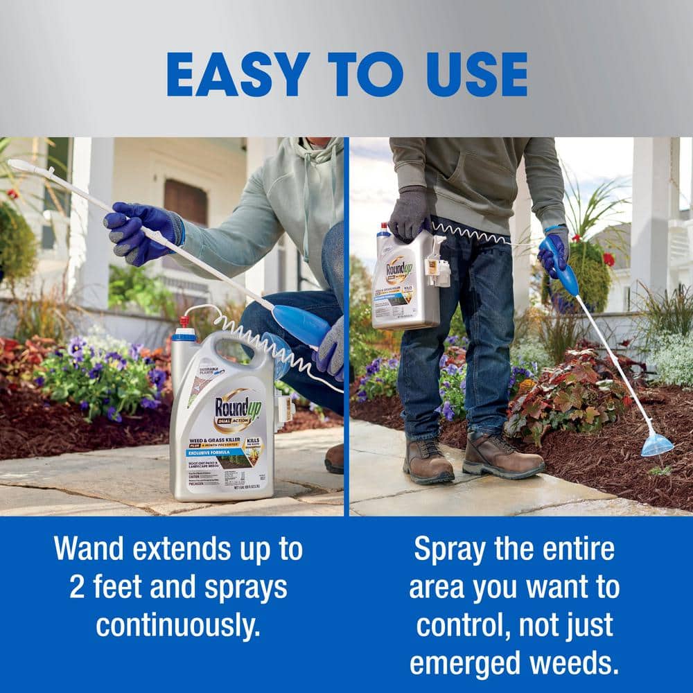 1 Gal. Dual Action Weed and Grass Killer Plus 4-Month Preventer with Sure Shot Wand - Hercitys