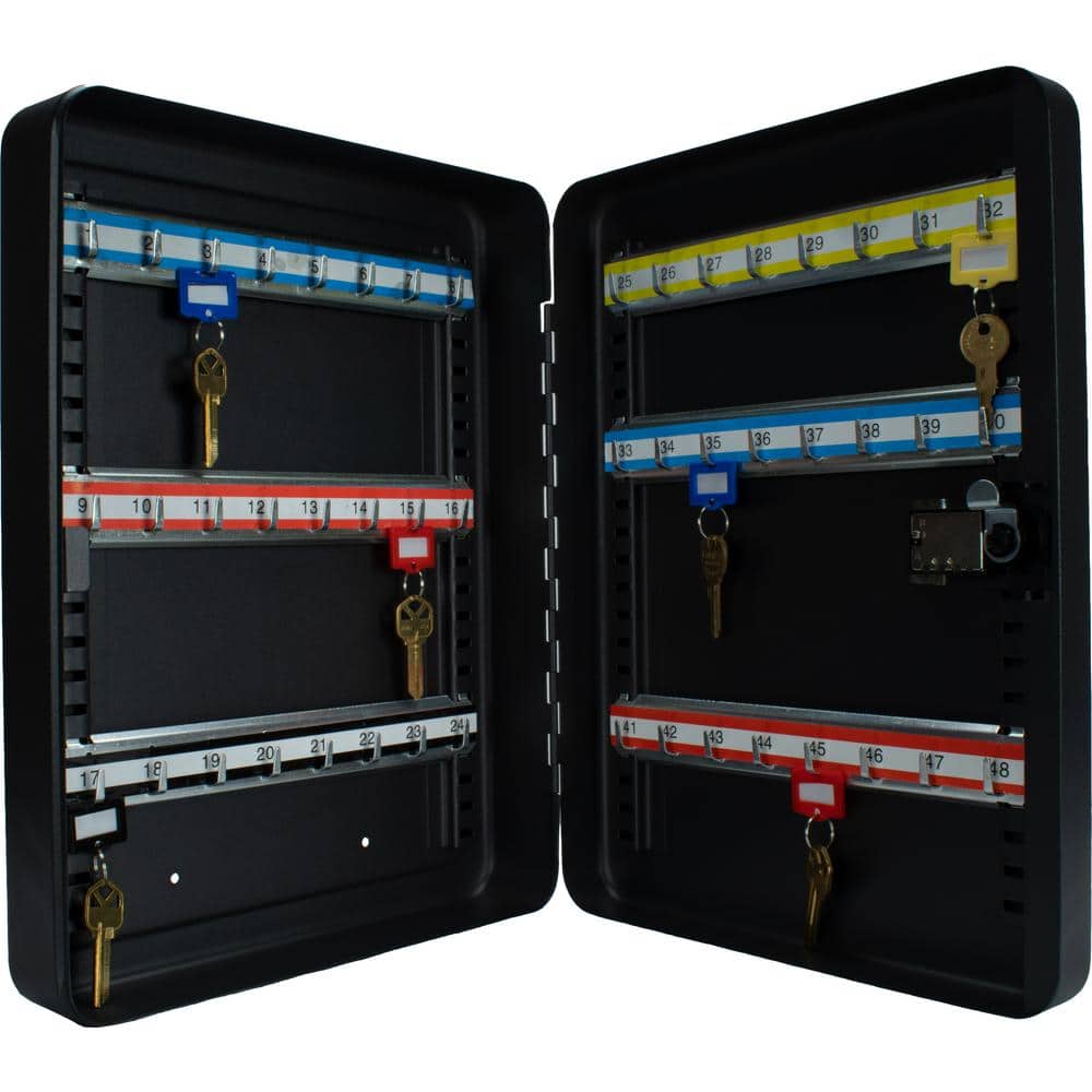 48 Keys Adjustable Key Lock Box with Combination Lock, Black CB13606 - Hercitys
