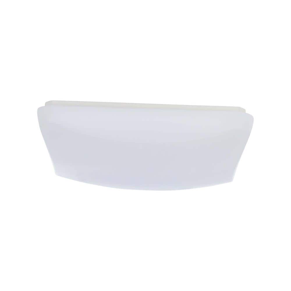 11 in. Square Low-Profile White Integrated LED Flush Mount - Hercitys