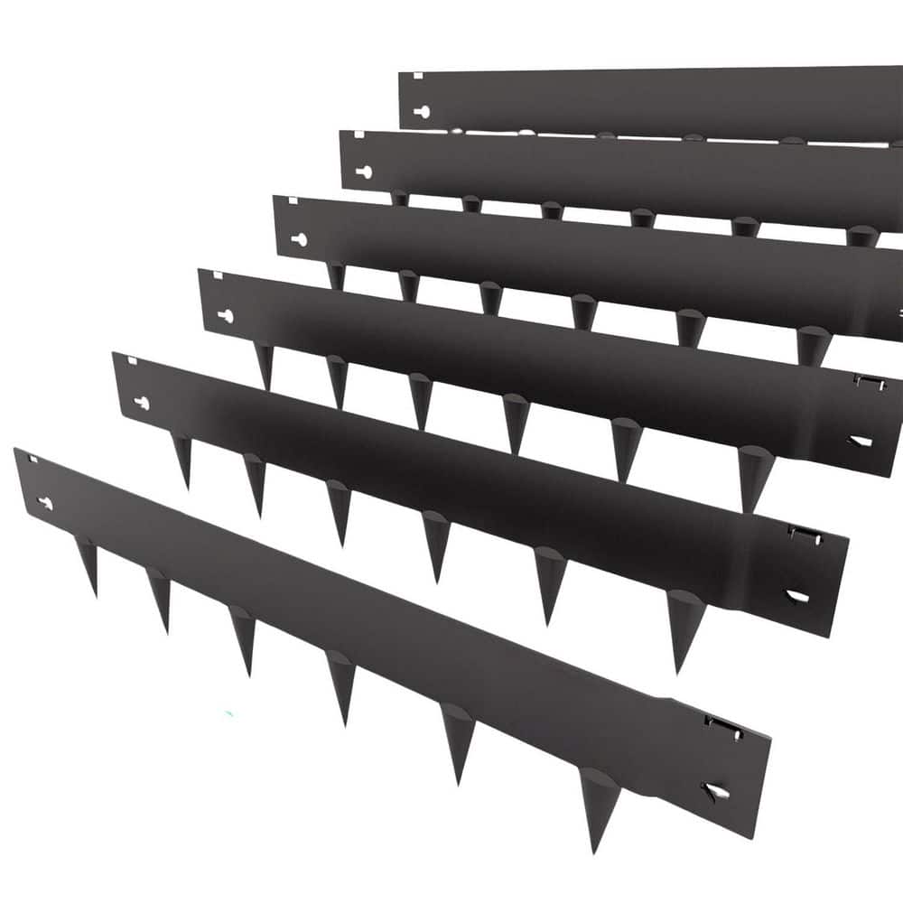 40 in. x. 8 in. x 40 in. Rust-Proof Galvanized Black Metal Steel Flexible Landscape Edging for Garden Design 6-Pieces - Hercitys