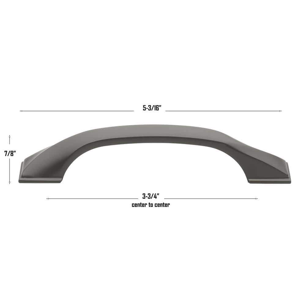 3-3/4 in. (96 mm) Center-to-Center Graphite Twisted Arch Bar Pull (10-Pack ) - Hercitys