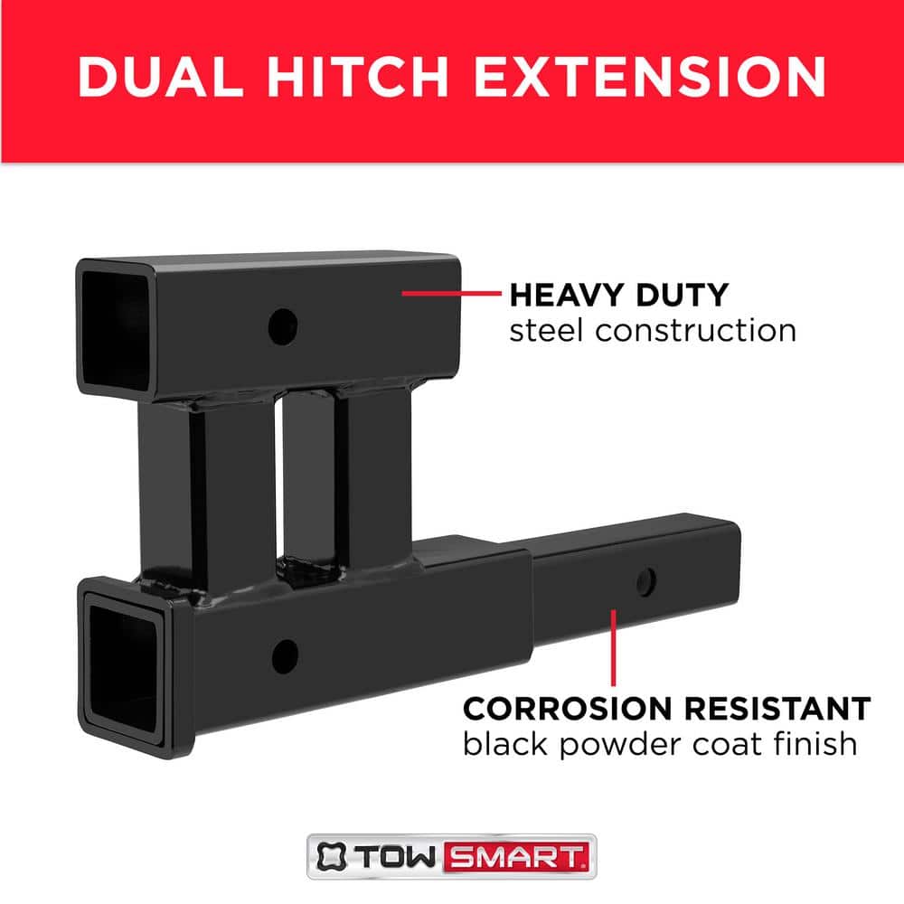 2 in. Dual Hitch Extension 4000 lbs. - Hercitys