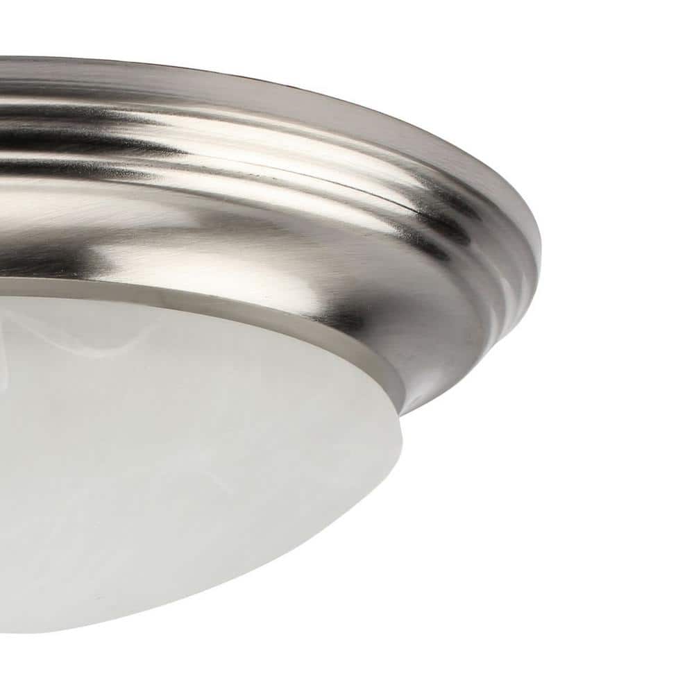 14.12 in. 1-Light Brushed Nickel LED Flush Mount - Hercitys