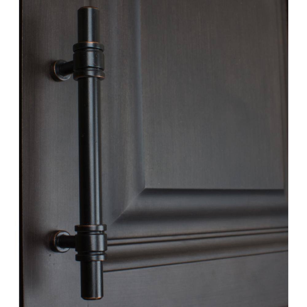 3-3/4 in. Center-to-Center Oil Rubbed Bronze Solid Steel Barrel Ring Cabinet Bar Pull (10-Pack) - Hercitys