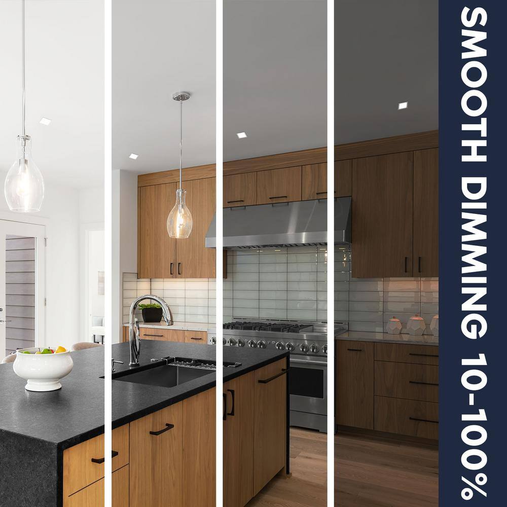 4 in. Square White Modern Flush Mount Ceiling Light LED Integrated 10-Watt 600LM 5CCT 2700K-5000K Dimmable (4-Pack) - Hercitys