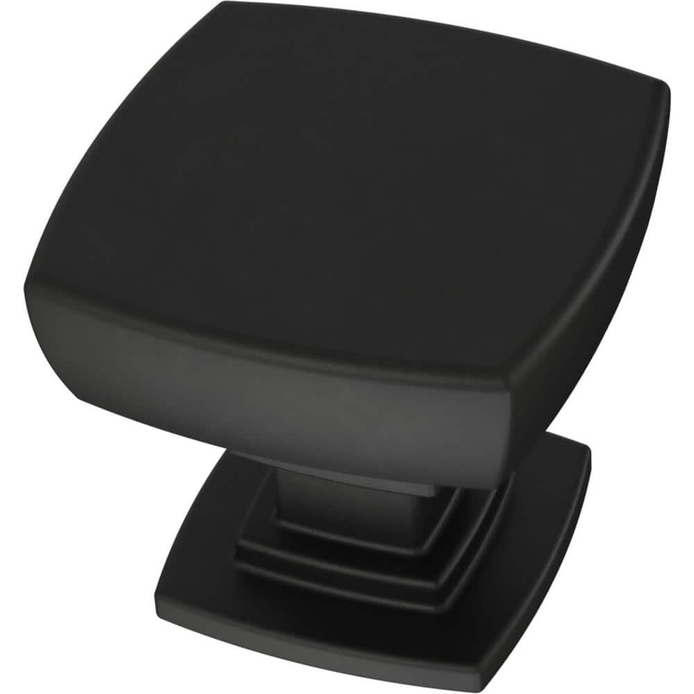 (10-Pack) Parow 1-1/8 in. (29 mm) Classic Matte Black Square Cabinet Knobs - Hercitys