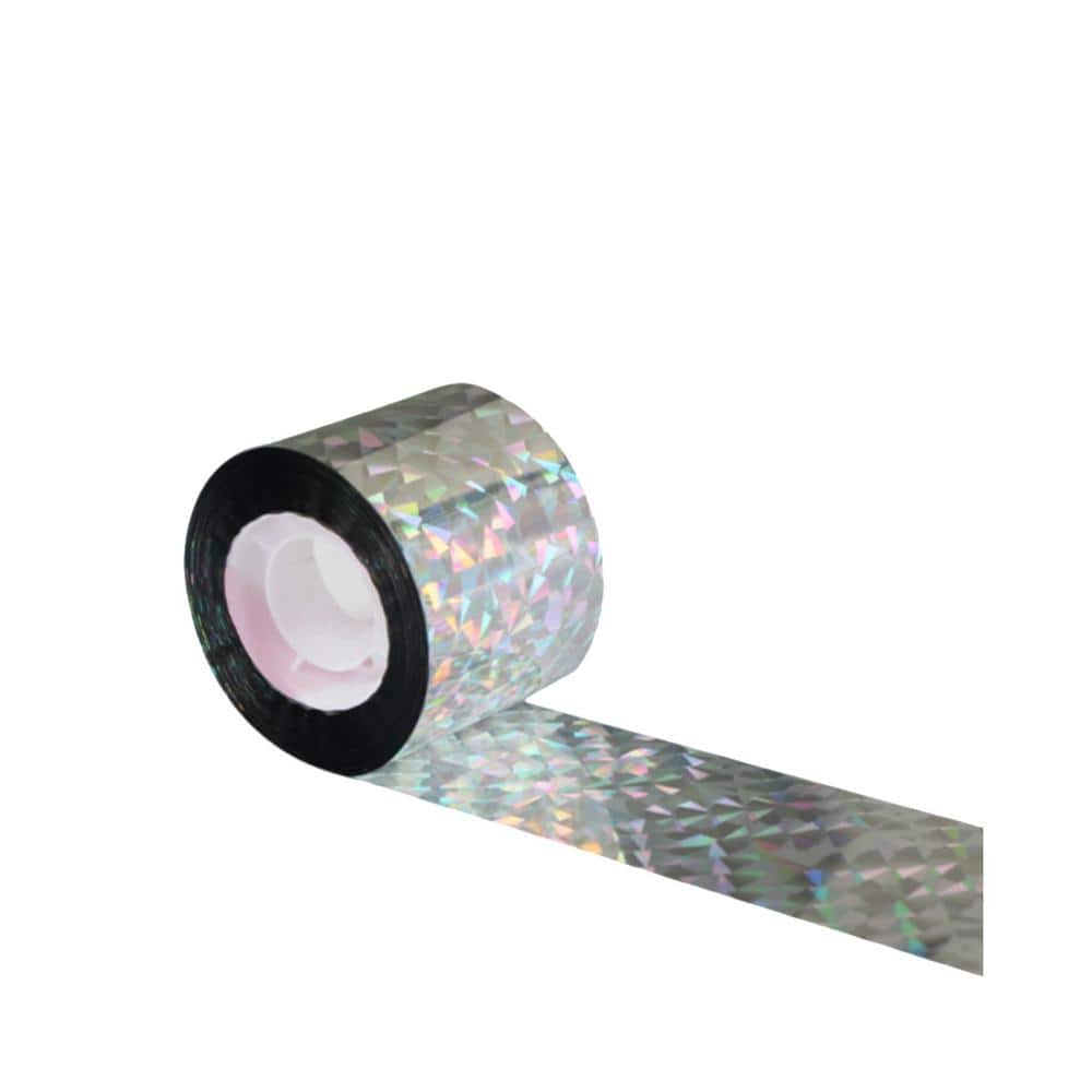 1.89 in. x 328 ft. Double Sided Holographic Bird Scare Tape, Laser Flower, (2-Pack) - Hercitys