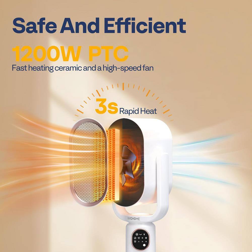 1200-Watt 30 in. Electric 3D Oscillating Ceramic Convection Space Heater with Remote, Timer and Night Light - Hercitys