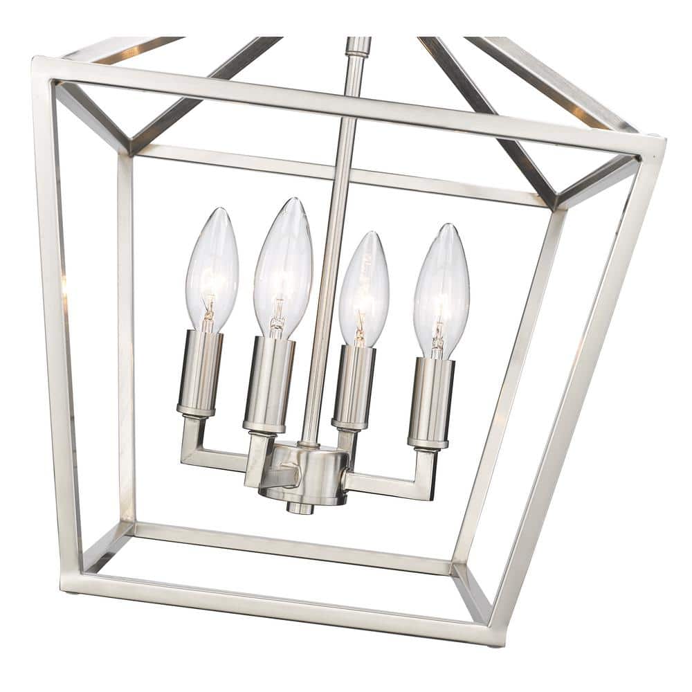 4-Light 240-Watt 12 in. Satin Nickel Semi-Flush Mount-Light Fixture - Hercitys