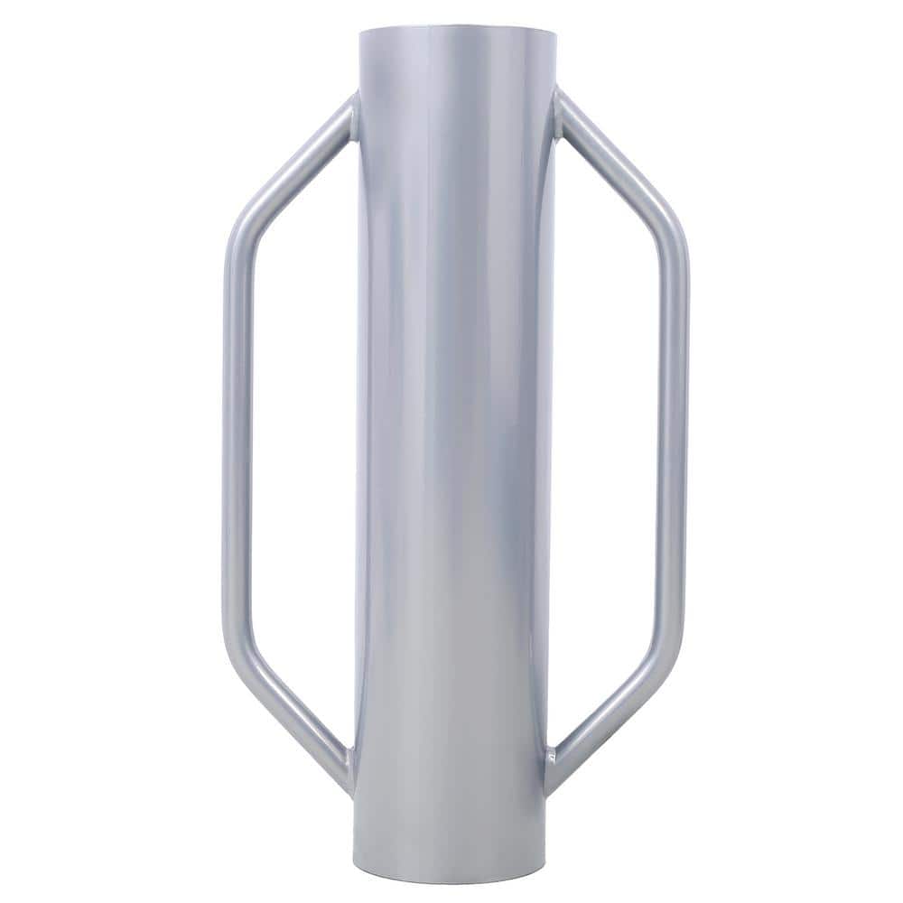 23.5 in. H Metal Border Fence Post Driver with Handle, Heavy Duty T-Post Pounder Rammer for Installing Fence Post, Gray - Hercitys