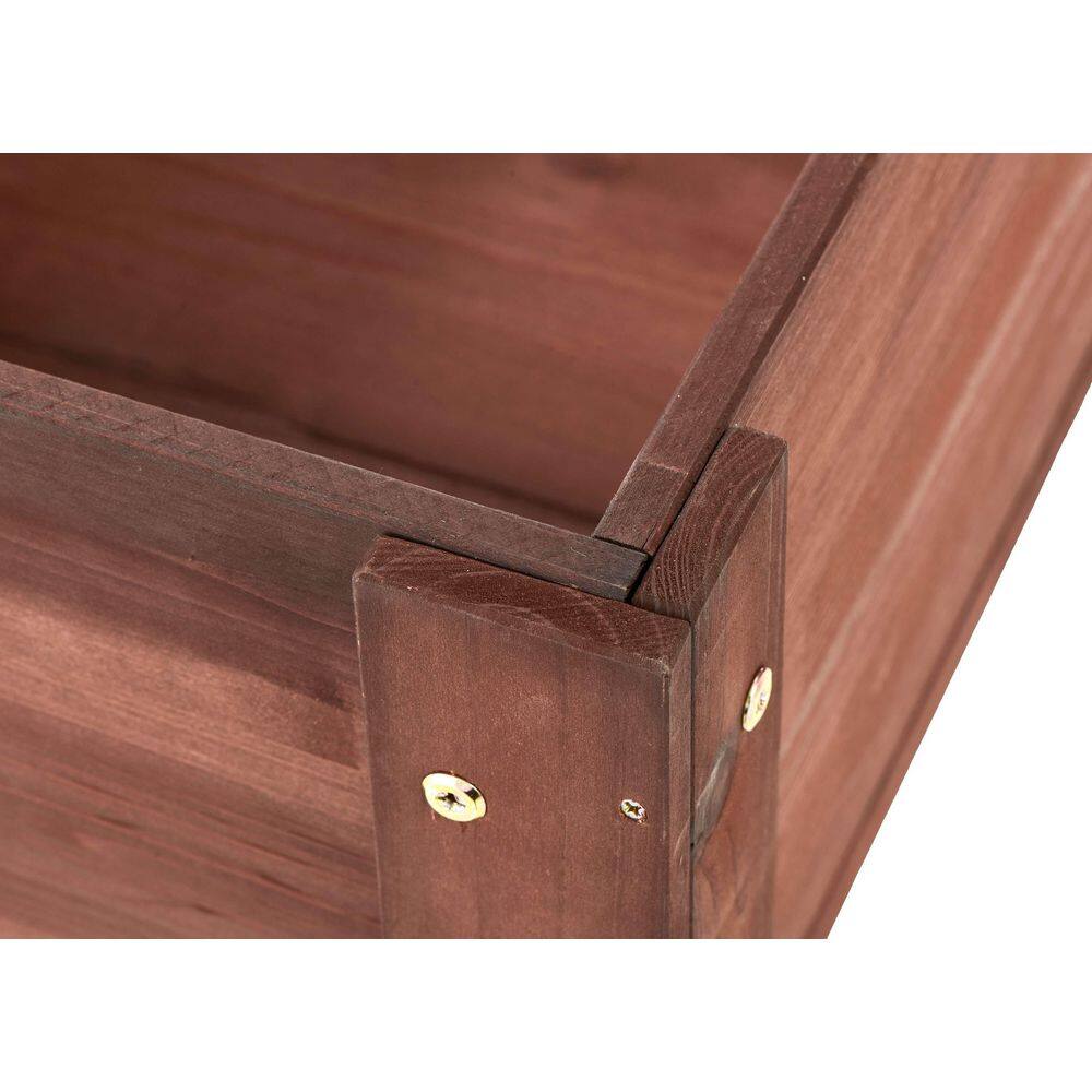 31 in. x 16 in. x 31 in. Wood Raised Planter with Legs in Coffee - Hercitys