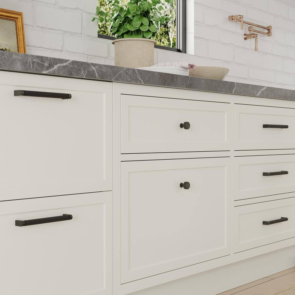 5-Pack Kent Knurled 7 in. (178 mm) Center-to-Center Industrial Matte Black Bar Drawer Pull - Hercitys