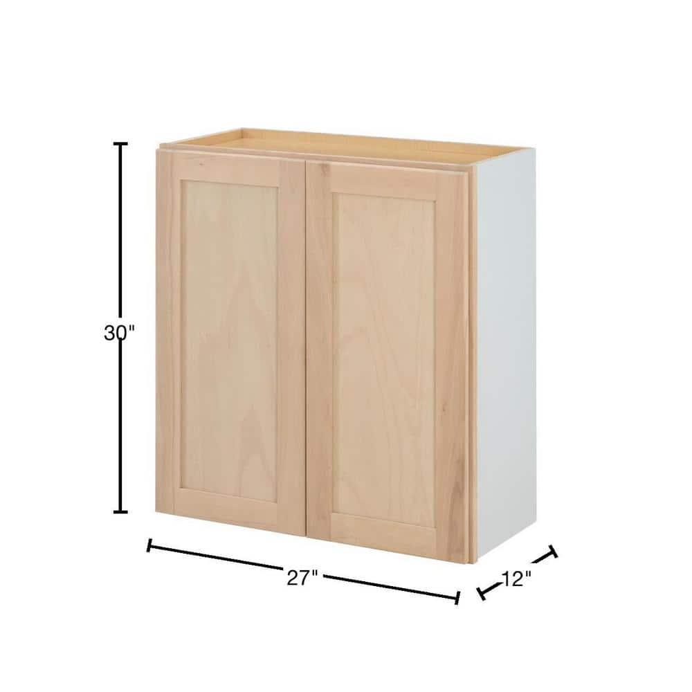 27 in. W x 12 in. D x 30 in. H Ready to Assemble Wall Kitchen Cabinet in Unfinished with CLICKREADY Technology - Hercitys