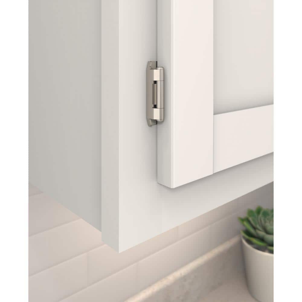 2-Pack Satin Nickel 1/2 in. Overlay Double Demountable Cabinet Hinges - Hercitys