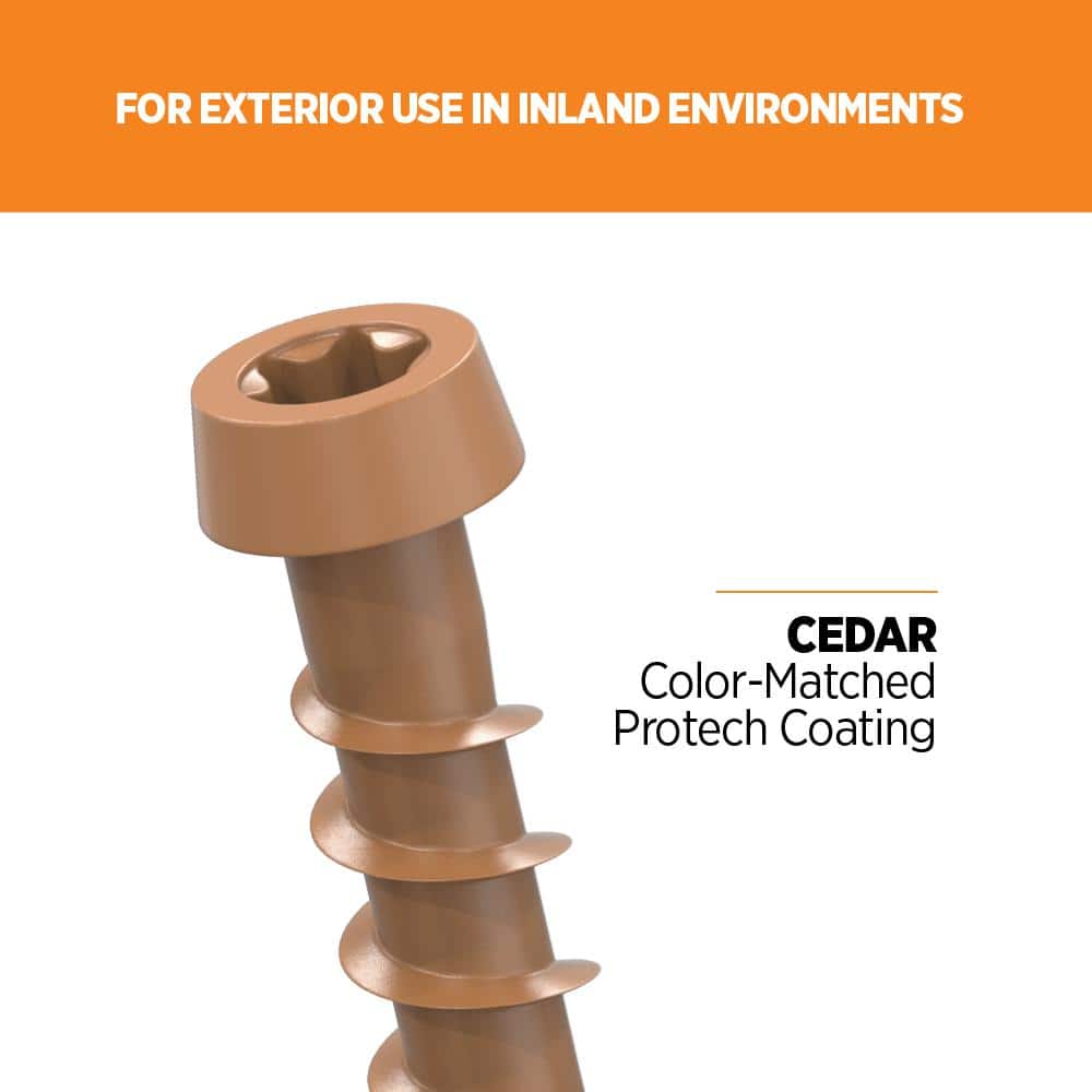 #10 2-1/2 in. Cedar Star Drive Trim-Head Composite Deck Screw (100-Count) - Hercitys