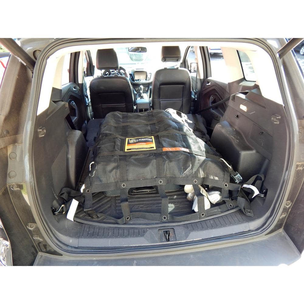 4 ft x 4 ft. Heavy-Duty Cargo Net, Integrated Mesh, Adjustable, Load Certified. Attachment Straps and Bag Included - Hercitys