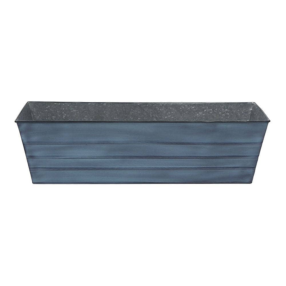 35.25 in. W Nantucket Blue Large Galvanized Steel Flower Box Planter - Hercitys
