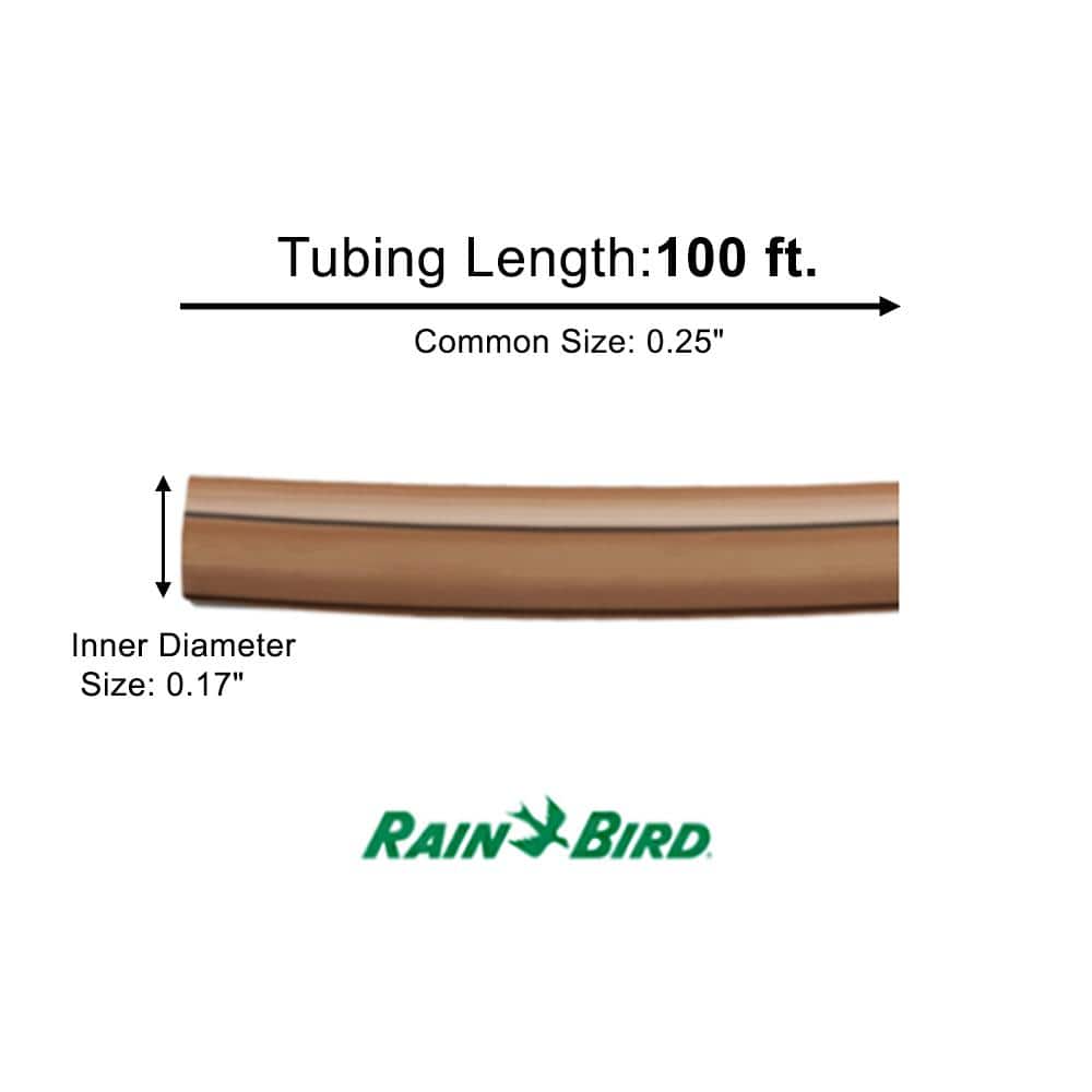 1/4 in. x 100 ft. Distribution Tubing for Drip Irrigation, Brown - Hercitys