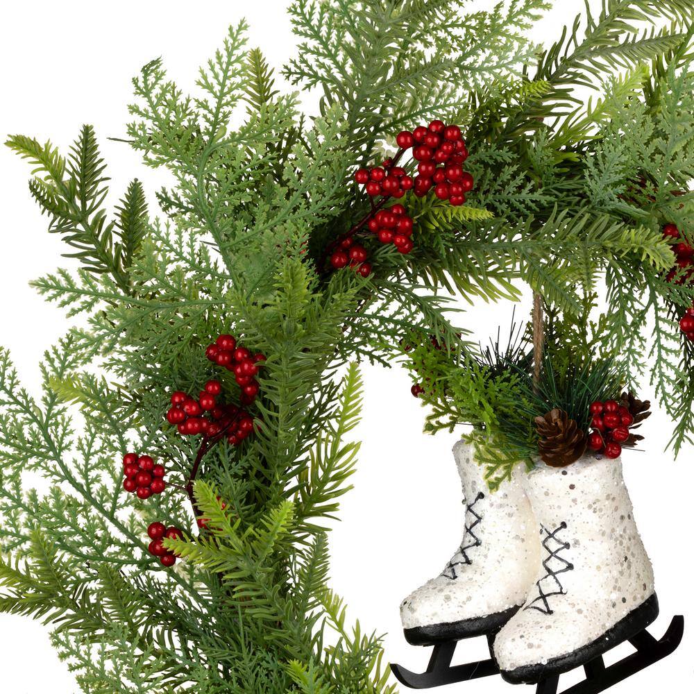 22 in. Winter Skates Artificial Christmas Wreath - Hercitys