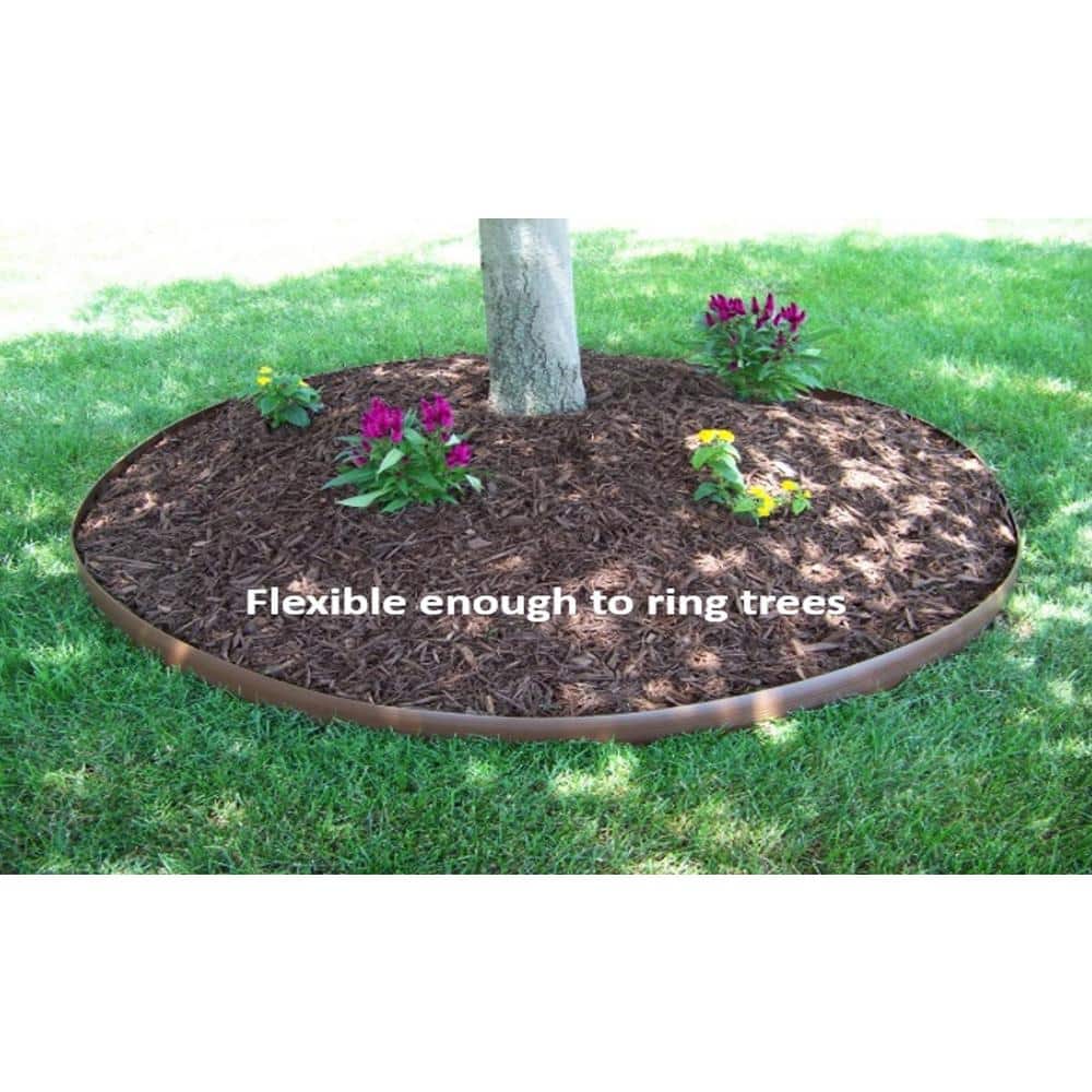 20 ft. L x 2 in. W x 3 in. H Light Brown Tall Resin Innovative Edge No Dig Edging with 9 in. Poly Stakes (10-Quantity) - Hercitys