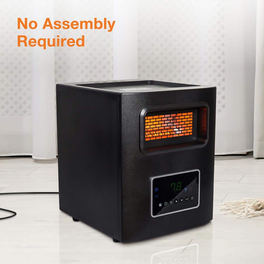 1500-Watt Electric 4-Wrapped Element Infrared Heater with USB Charging - Hercitys