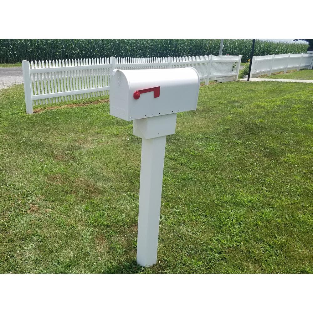 42 in. x 8 in. White Vinyl Mailbox Post Sleeve - Hercitys