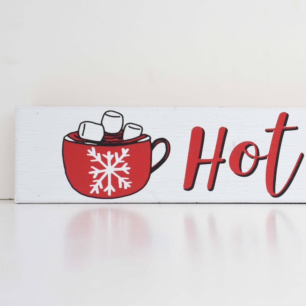 2.5 in. Wood Hot Cocoa Bar Sign Christmas Tabletop Sign - Hercitys