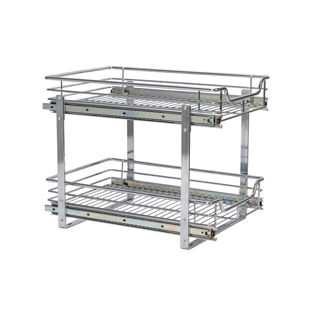 14.5 in. Dual Slide 2-Tier Standard Organizer in Chrome - Hercitys