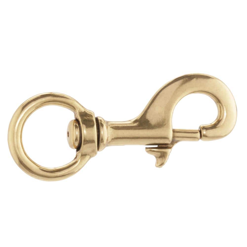 1-1/4 x 4-3/4 in. Bolt Snap with Round Swivel Eye in Solid Brass (10-Pack) - Hercitys