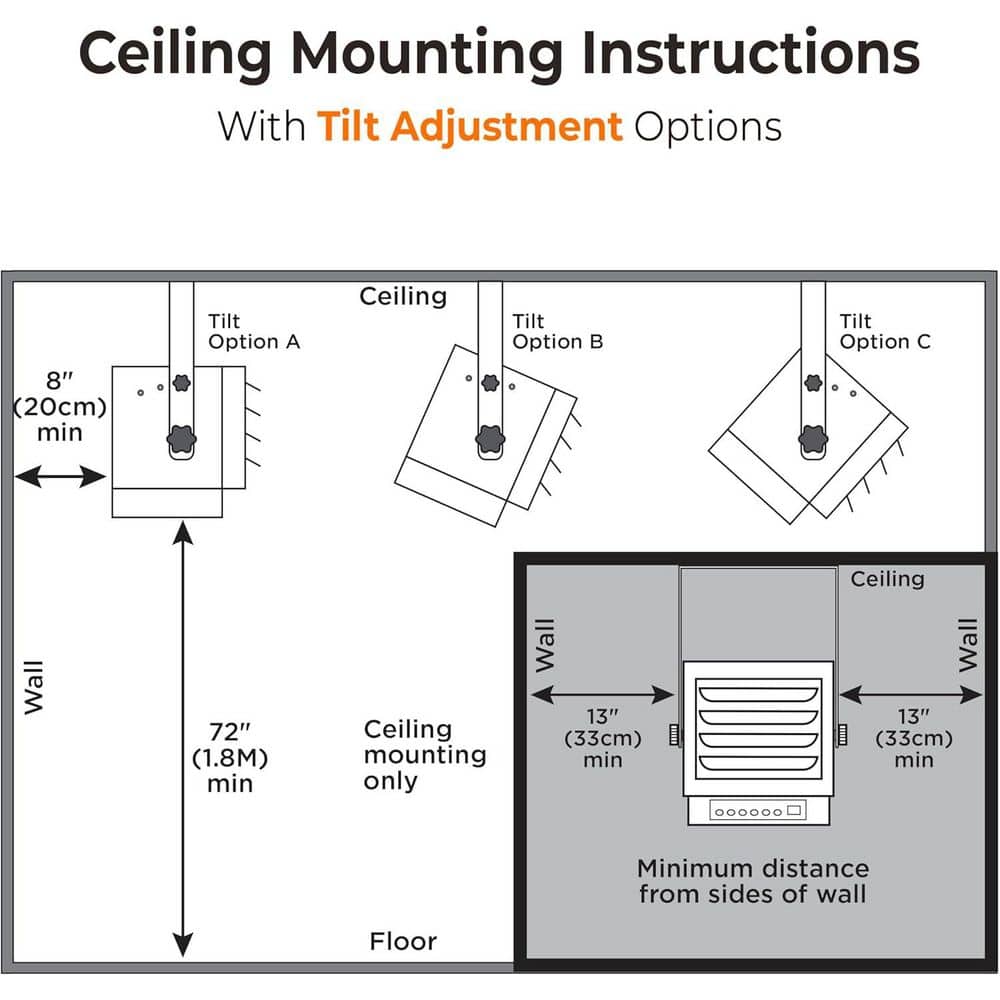 25000 BTU Fan Heaters Electric Furnace with Remote Control - Hercitys